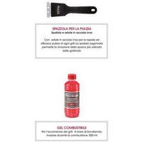 photo FEUERDESIGN - VESUVIO Grill RED - Kit with IGNITION GEL + CHARCOAL 3 Kg + TONGS + PIZZA STONE 5